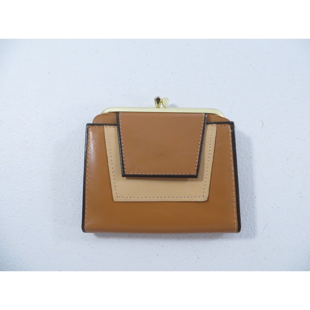Vintage Rolfs Cowhide Brown Leather Wallet‎ Coin Purse Pouch Bi-Fold